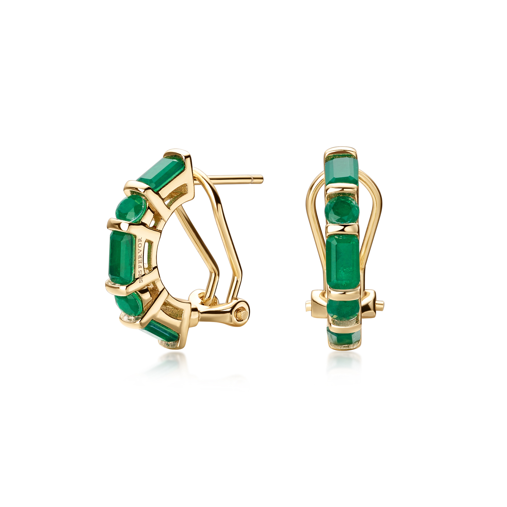 Envy- Baguette Emerald Earrings