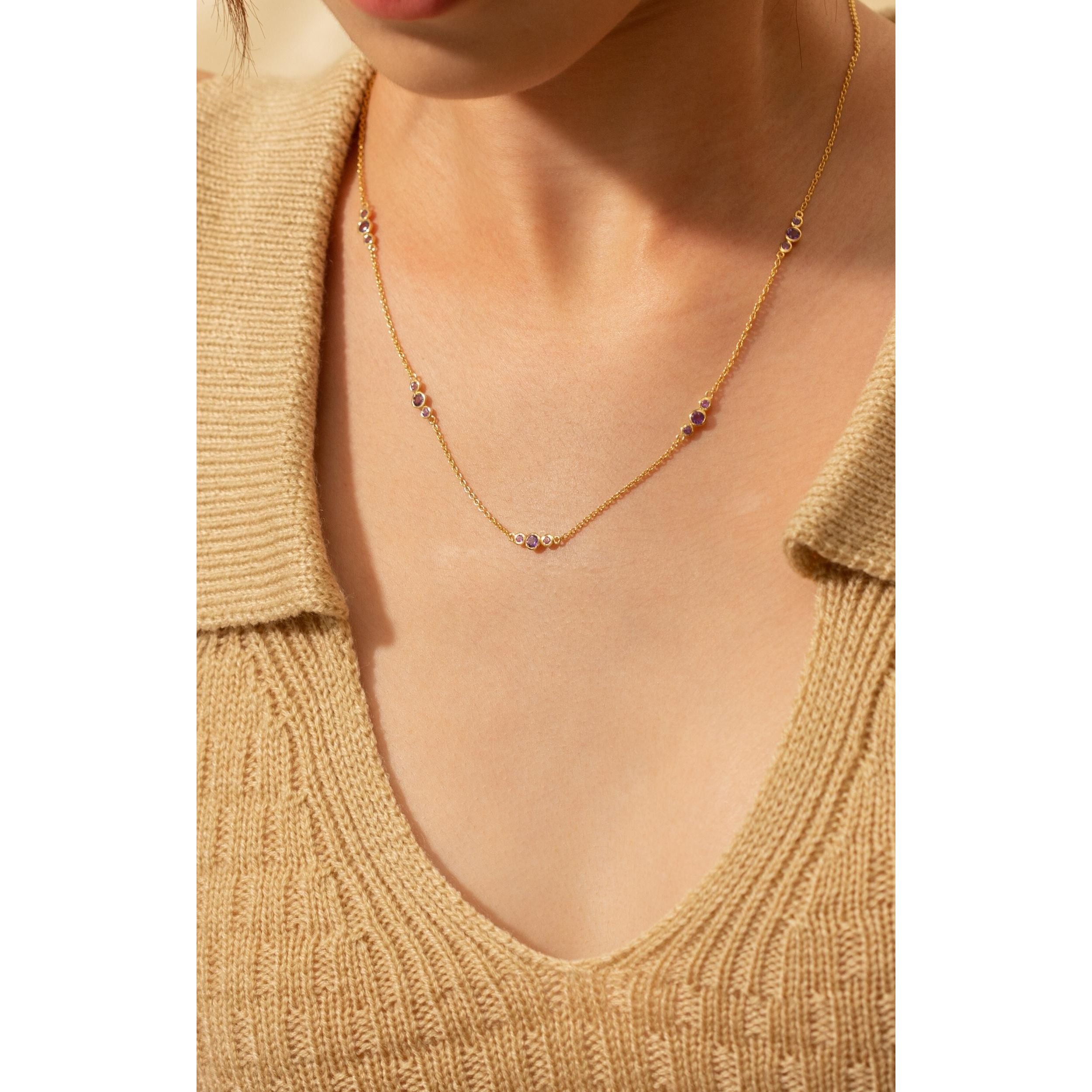 Fervor Montreal African Amethyst Bubbles Necklace