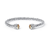 Fervor Montreal Bangle Rhodium Bella Bangles- Topaz