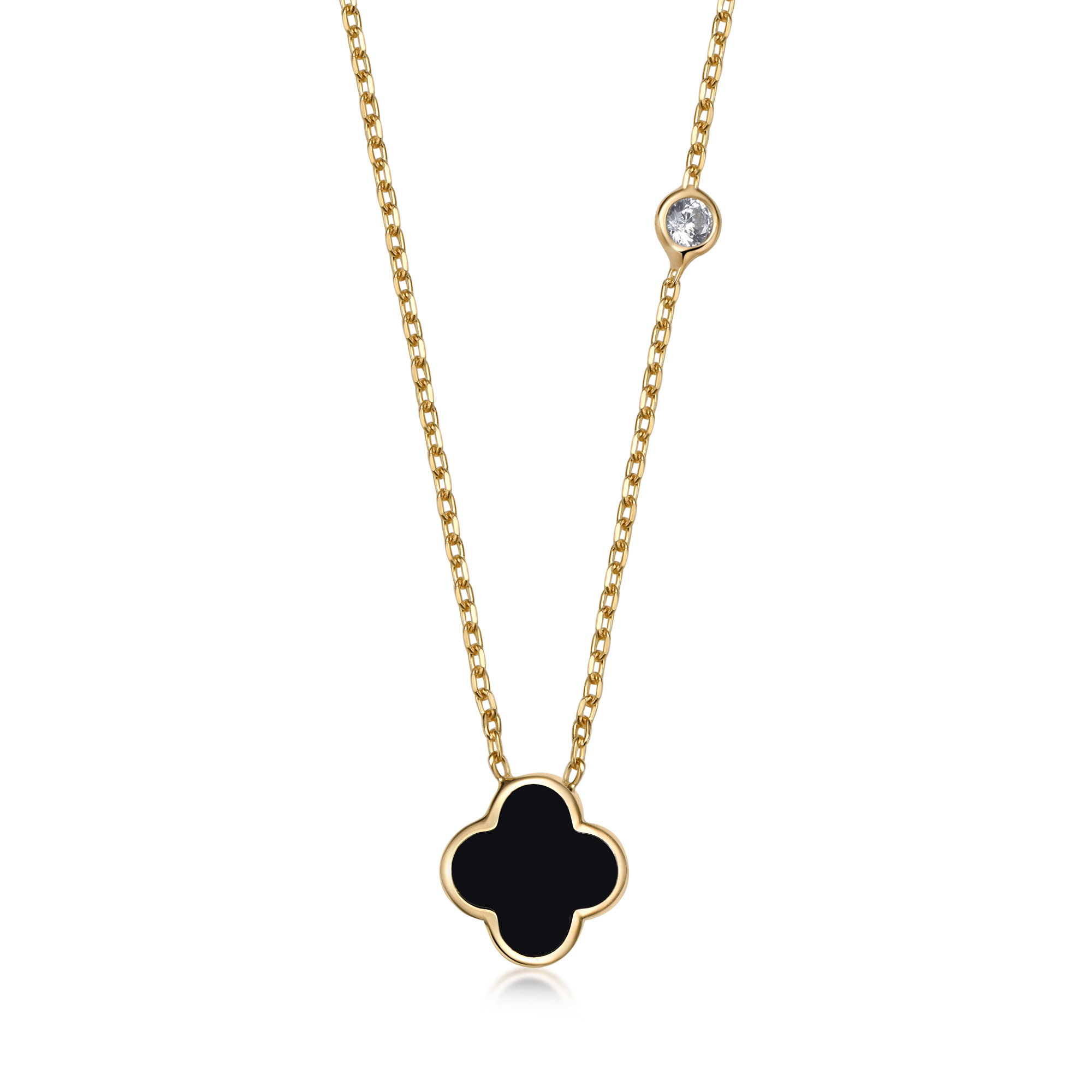 Fervor Montreal Black Clover Leaf Necklace