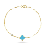 Fervor Montreal Bracelet Clover Leaf Bracelet- Vintage Blue