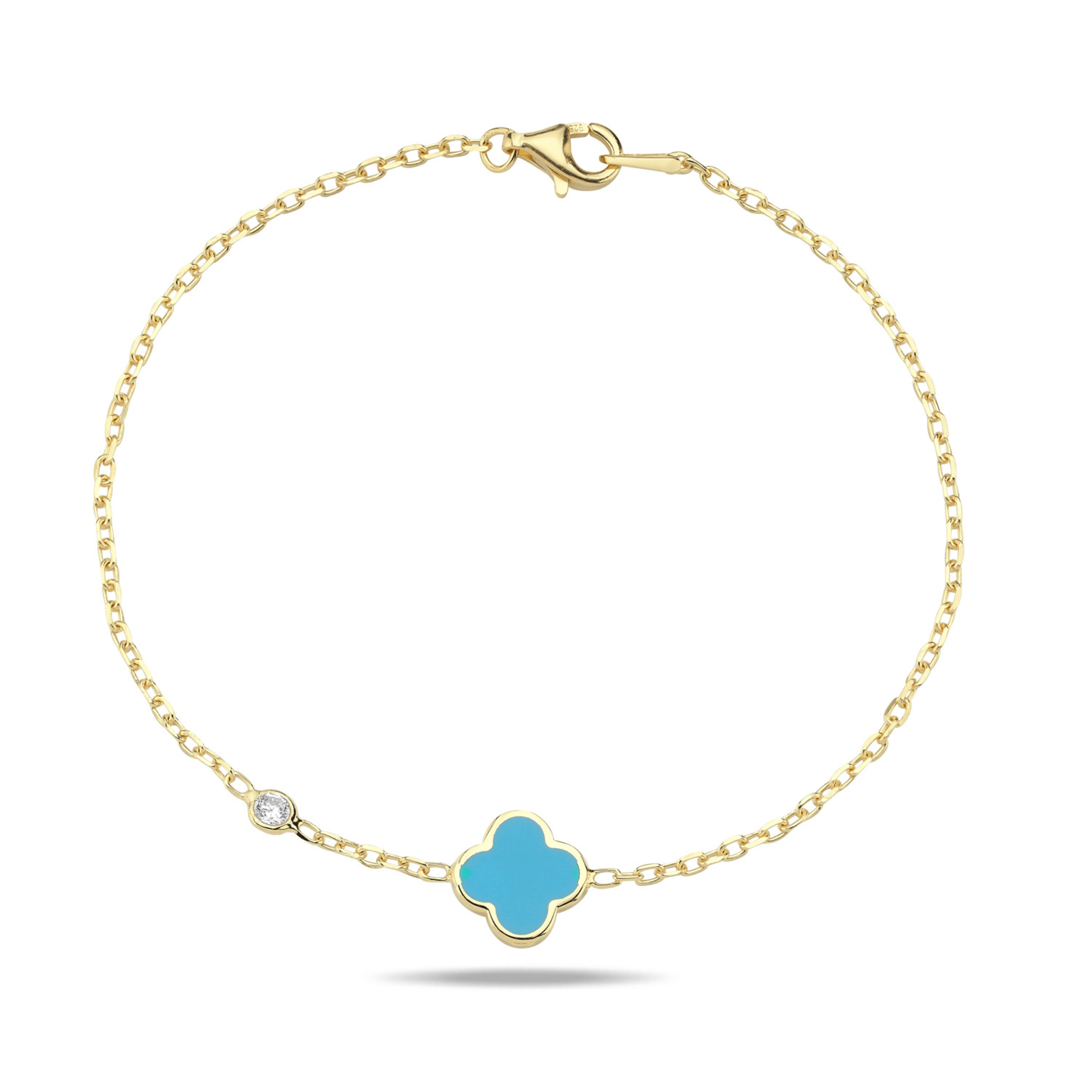 Fervor Montreal Bracelet Clover Leaf Bracelet- Vintage Blue