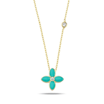 Fervor Montreal Carribean Blue Moroccan Flower Necklace