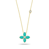 Fervor Montreal Carribean Blue Moroccan Flower Necklace