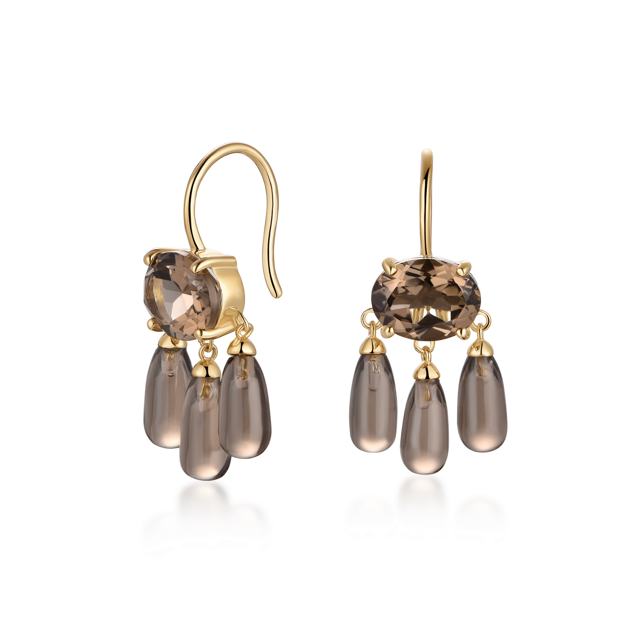 Fervor Montreal Desert Dreams Smoky Quartz- Chocklate Drop Earrings