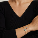 Fervor Montreal Divine Eye- Synthetic Opal Vintage Link Chain Bracelet