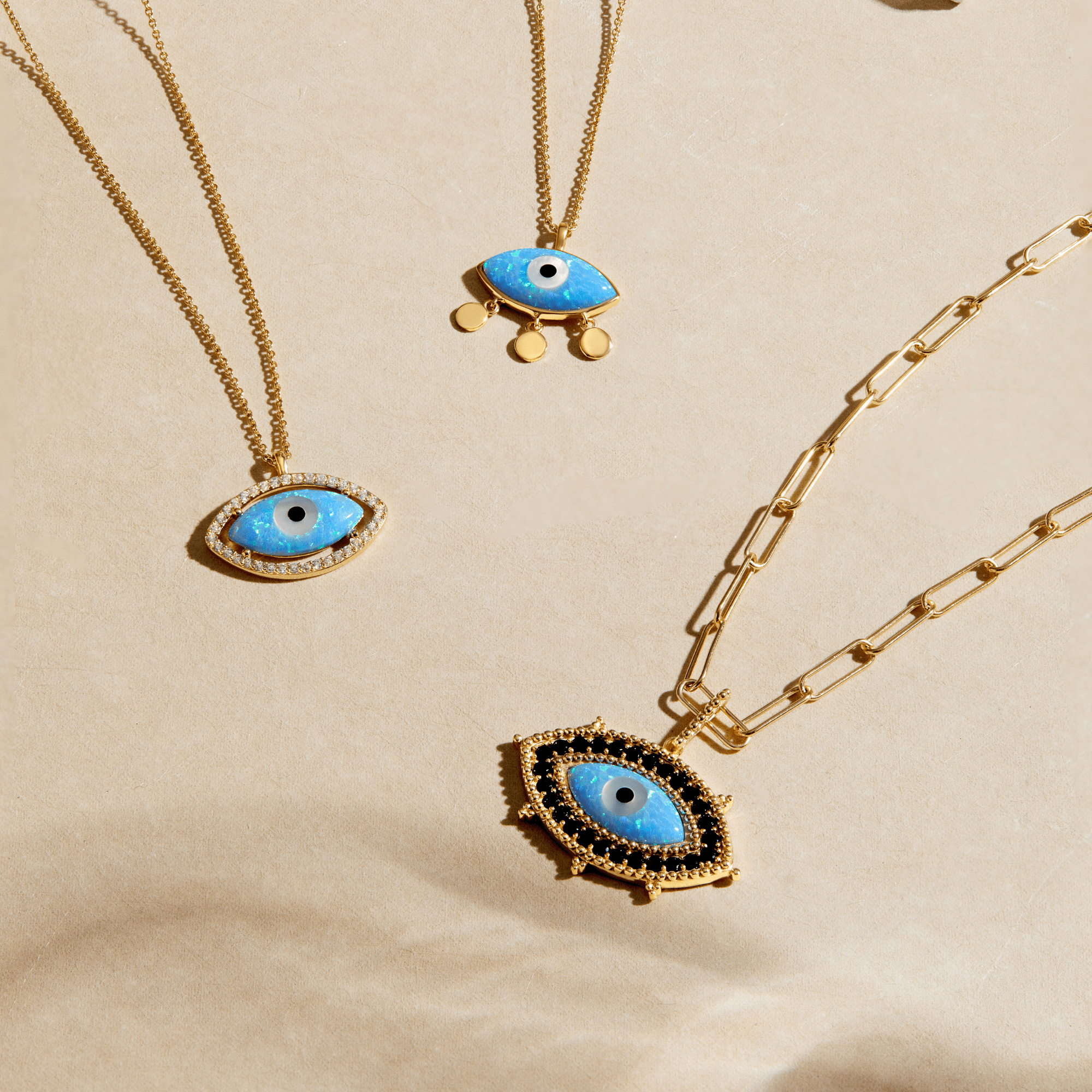 Fervor Montreal Divine Eye- Synthetic Opal Vintage Necklace