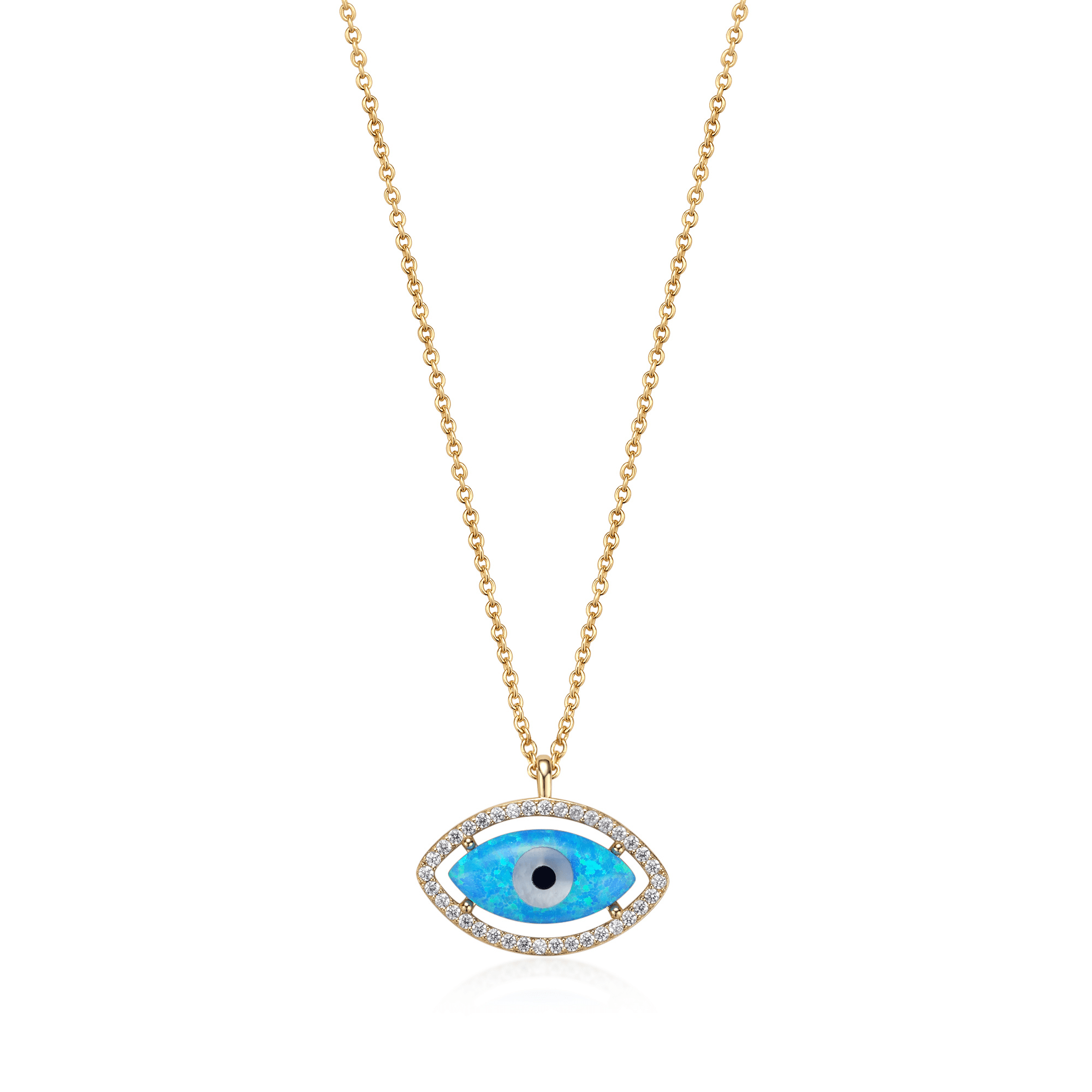 Fervor Montreal Divine Eye- Synthetic Opal Vintage Necklace