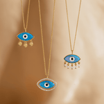 Fervor Montreal Divine Eye- Synthetic Opal Vintage Necklace