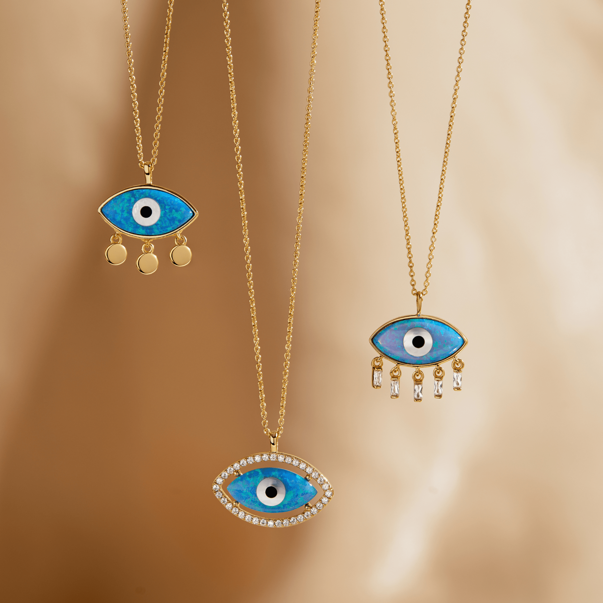 Fervor Montreal Divine Eye- Synthetic Opal Vintage Necklace