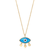 Fervor Montreal Divine Eye- Synthetic Opal Vintage Necklace With Detail