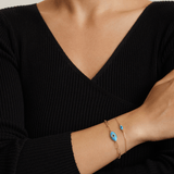 Fervor Montreal Divine Eye- Synthetic Opal Vintage Paperclip Chain Bracelet
