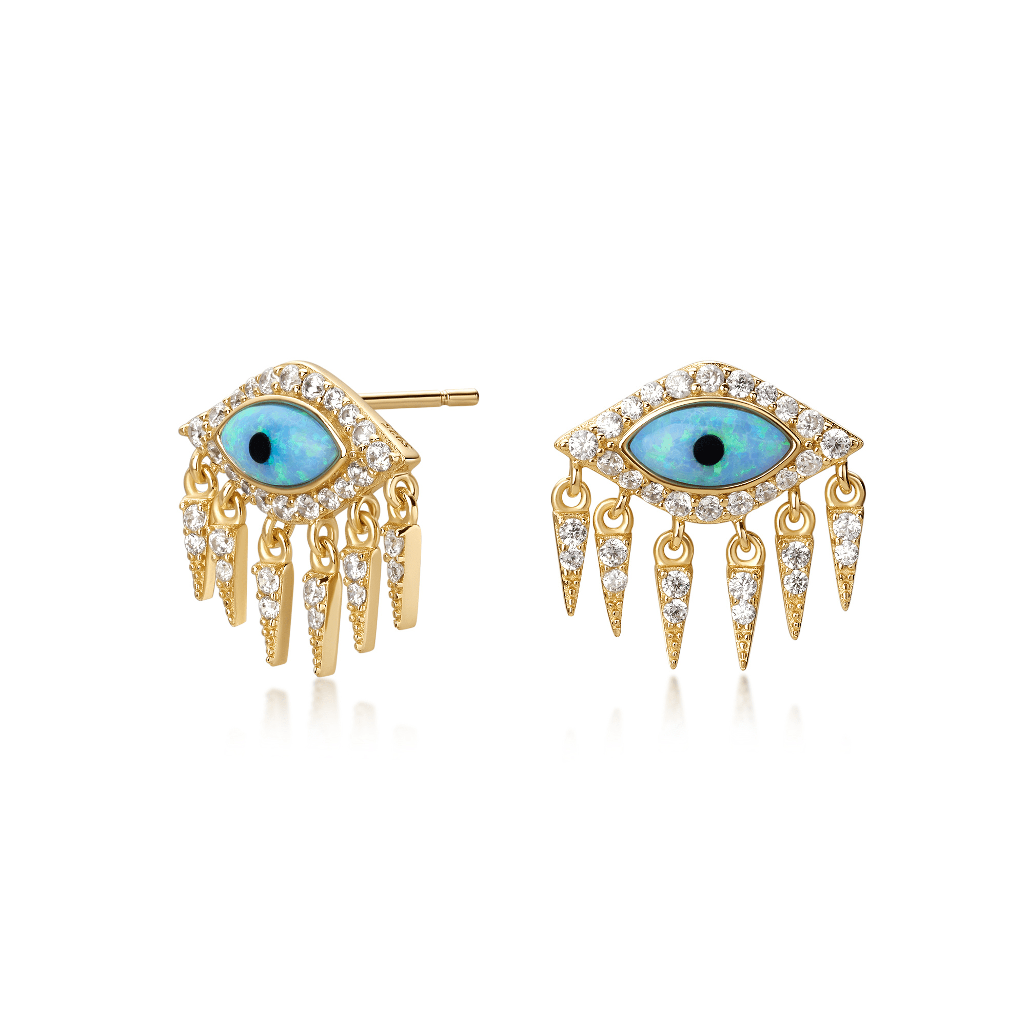 Fervor Montreal Earrings Divine Eye- Synthetic Opal Lower Lash Lucky Eye Earrings