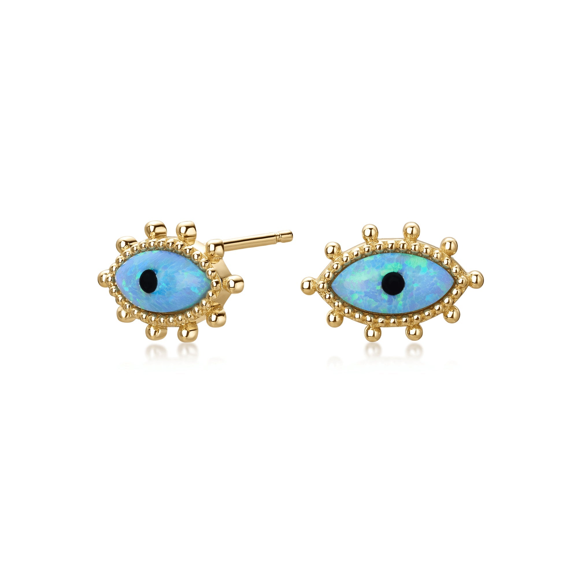 Fervor Montreal Earrings Divine Eye- SYNTHETIC OPAL VINTAGE LUCKY EYE EARRINGS
