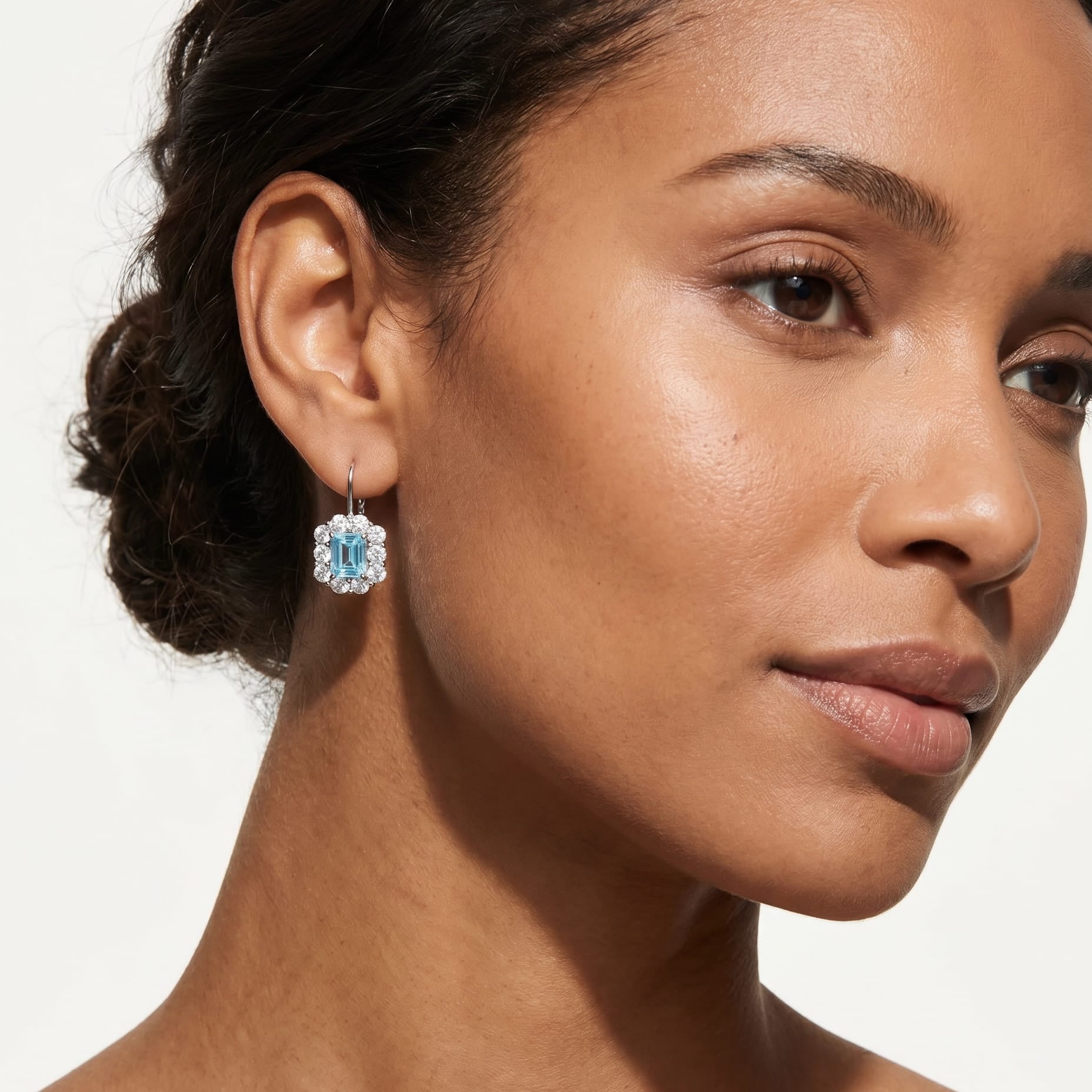 Fervor Montreal Earrings Mini Emerald Cut Sky Blue Topaz Earrings