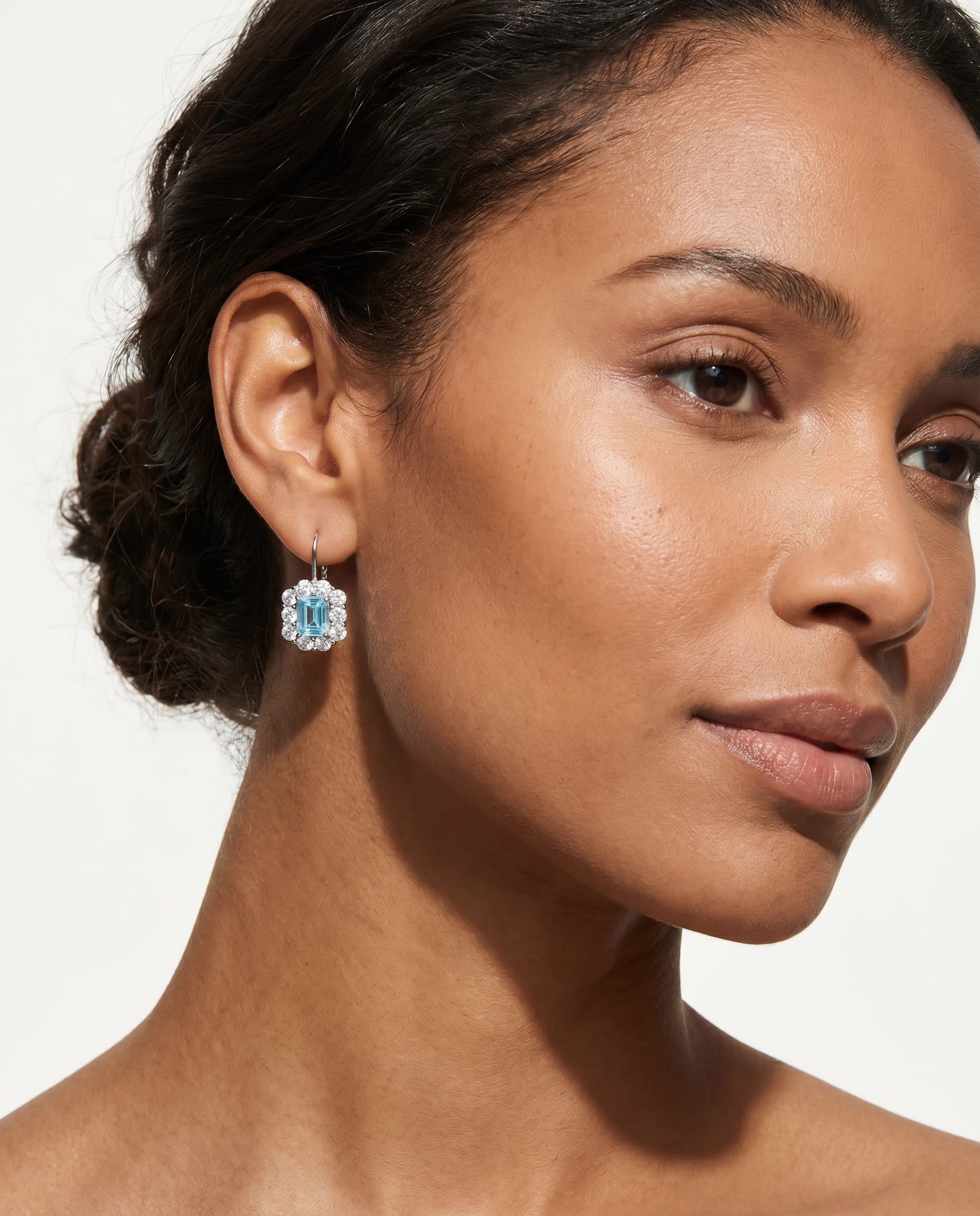 Fervor Montreal Earrings Mini Emerald Cut Sky Blue Topaz Earrings