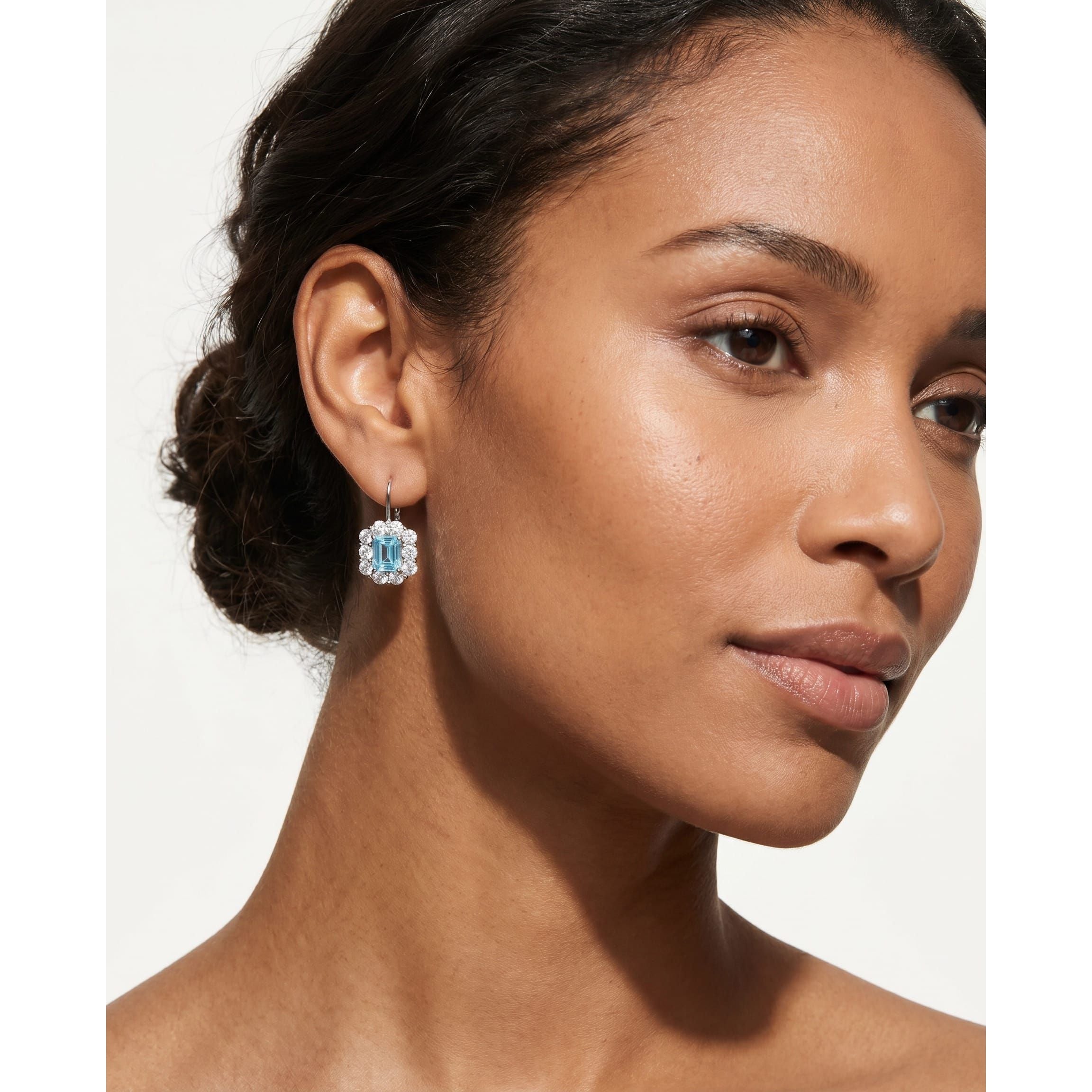 Fervor Montreal Earrings Mini Emerald Cut Sky Blue Topaz Earrings