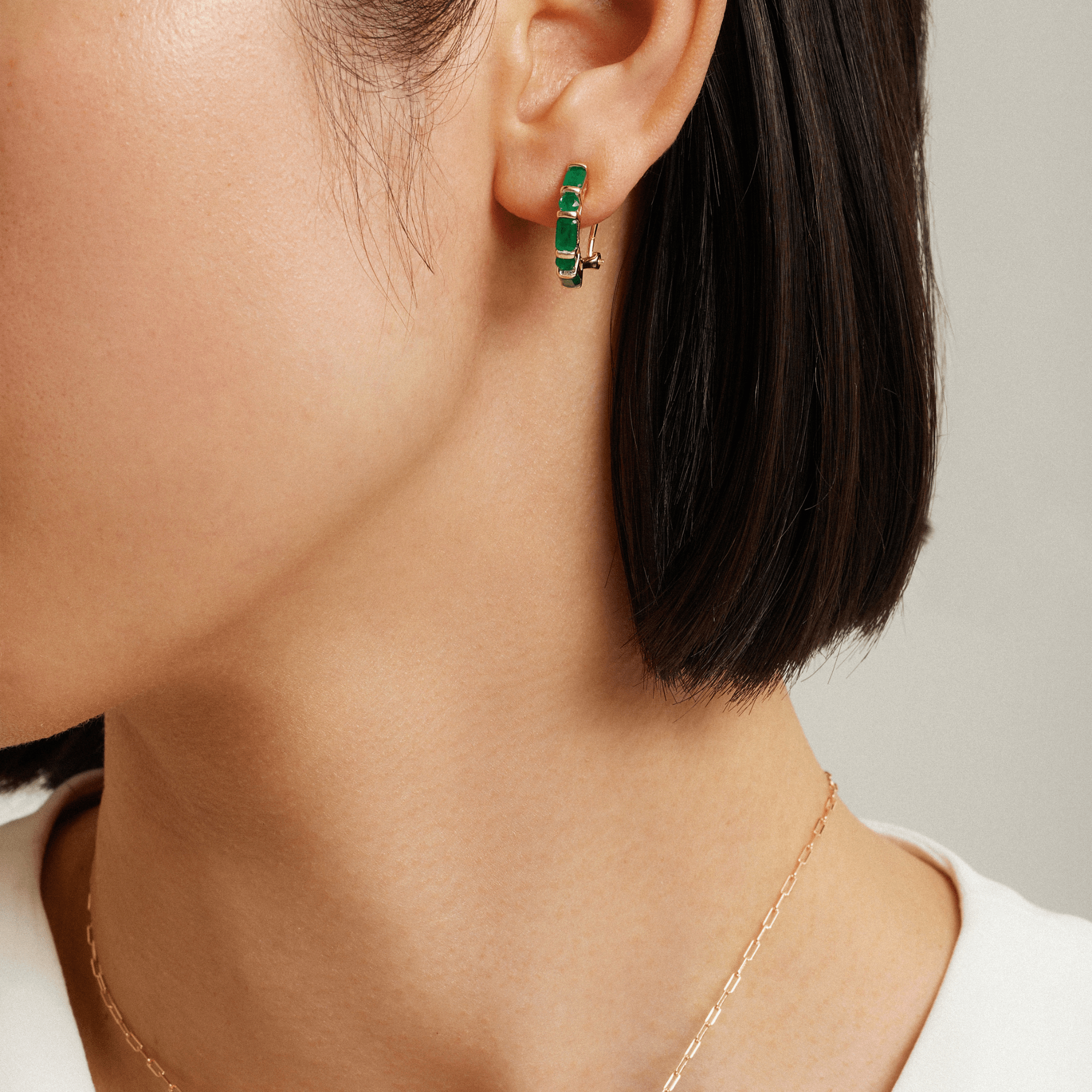 Fervor Montreal Envy- Baguette Emerald Earrings