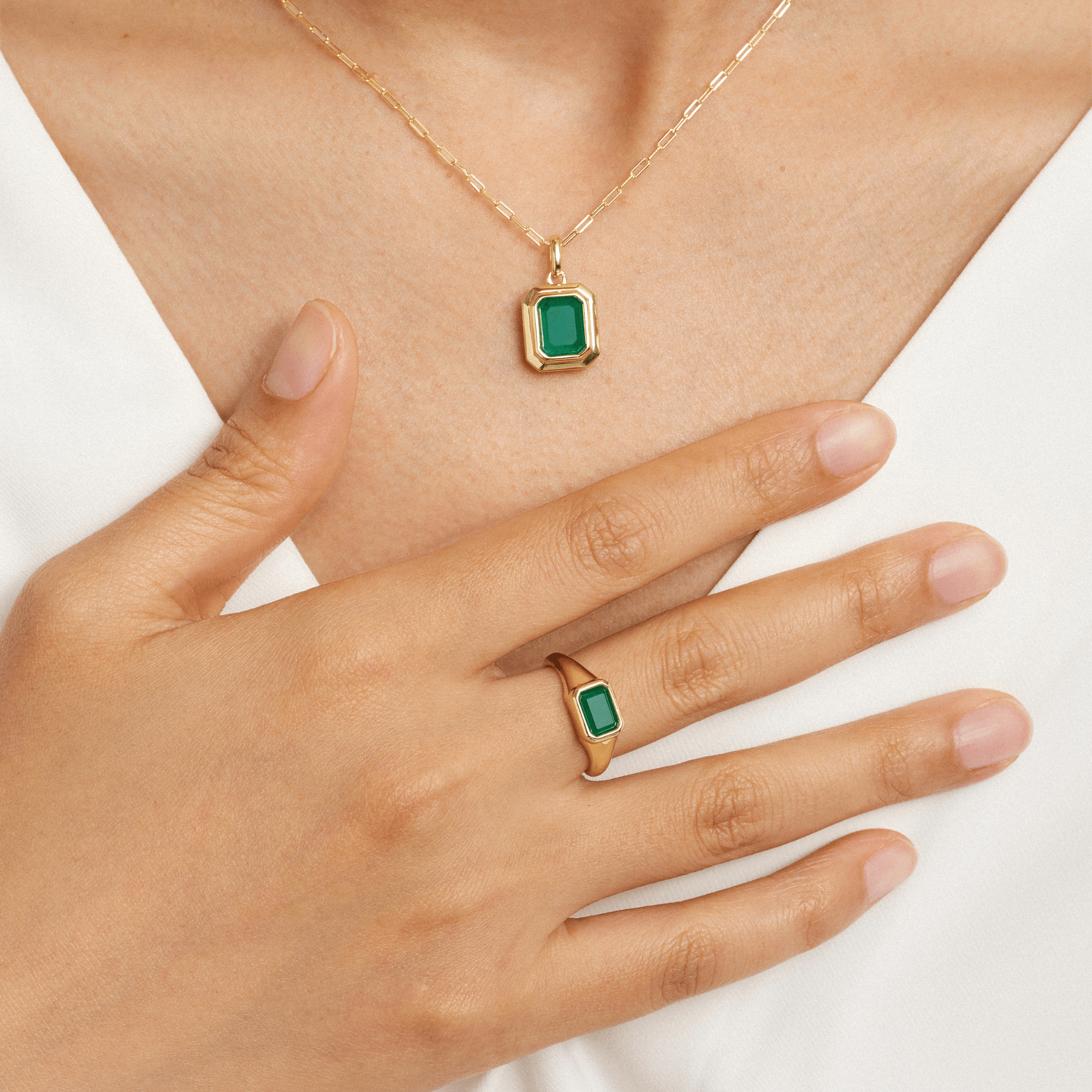 Fervor Montreal Envy- Baguette Emerald Necklace