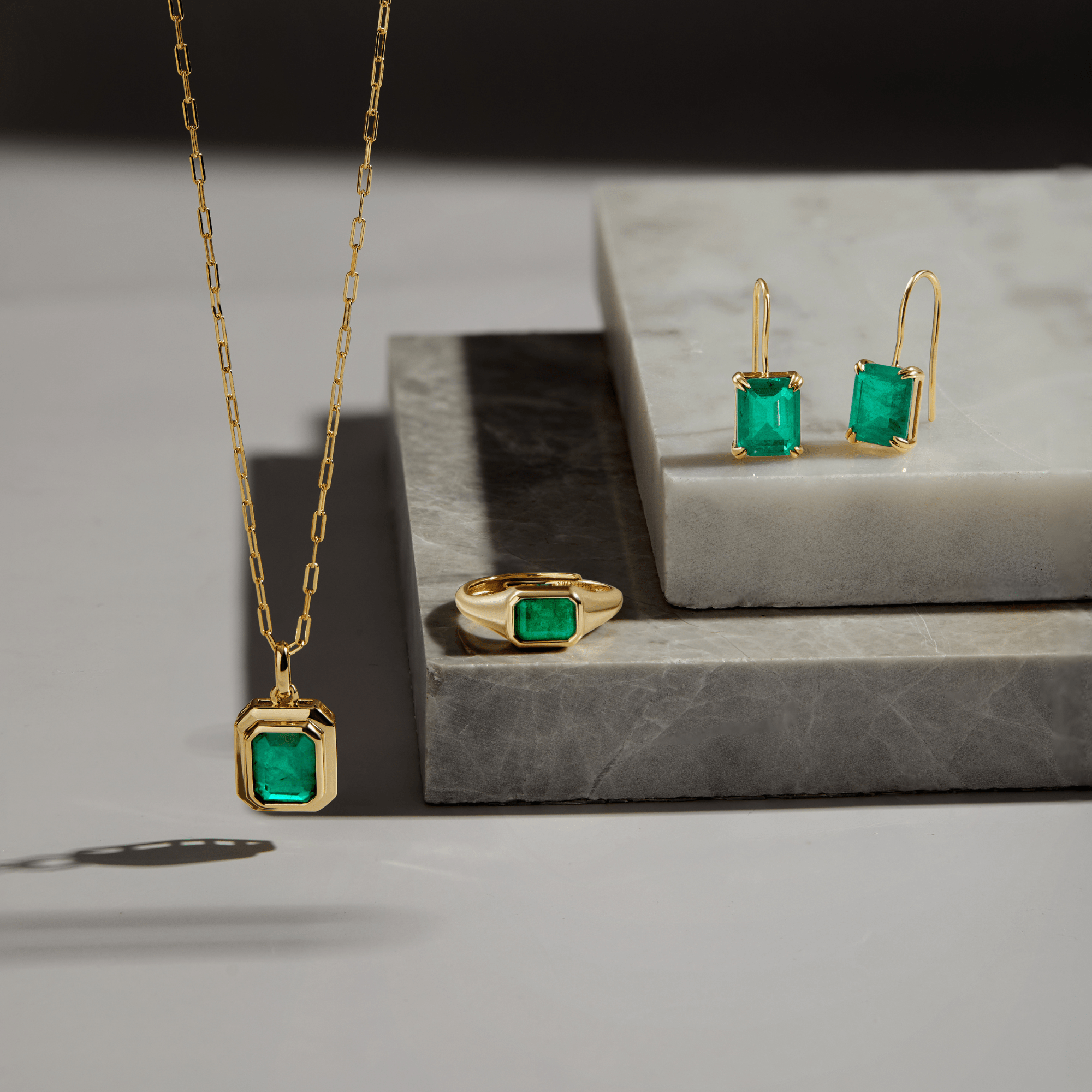 Fervor Montreal Envy- Baguette Emerald Necklace