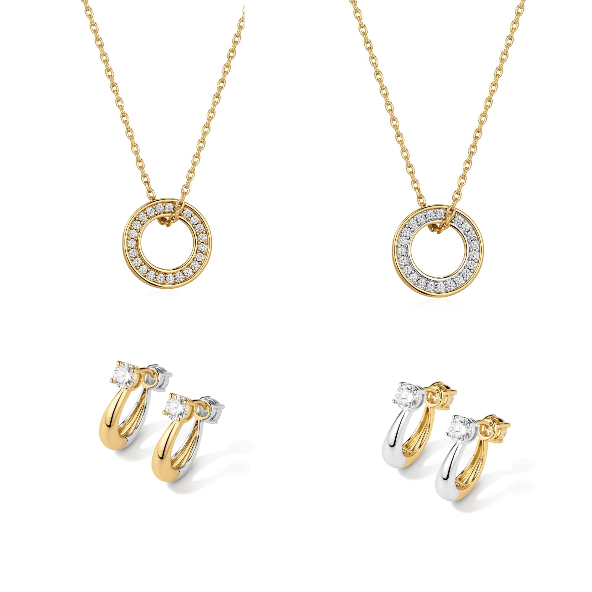 Fervor Montreal Fervor Montreal Two-Tone Reversible Earring & Necklace Set