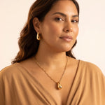 Fervor Montreal Golden Raindrop Necklace & Earrings Set