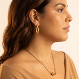 Fervor Montreal Golden Raindrop Necklace & Earrings Set