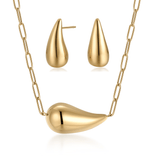 Fervor Montreal Golden Raindrop Necklace & Earrings Set