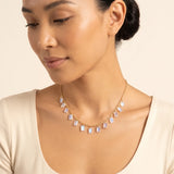 Fervor Montreal Necklace Baguette Charms Rainbow Moonstone Necklace