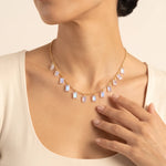 Fervor Montreal Necklace Baguette Charms Rainbow Moonstone Necklace