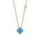 Fervor Montreal Necklace Clover Leaf Necklace- Vintage Blue
