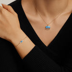 Fervor Montreal Necklace Divine Eye- Synthetic Opal Lower Lash Lucky Eye Necklace
