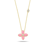 Fervor Montreal Necklace Moroccan Flower Necklace- Barbie Pink