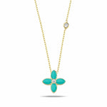 Fervor Montreal Necklace Moroccan Flower Necklace- Caribbean Blue