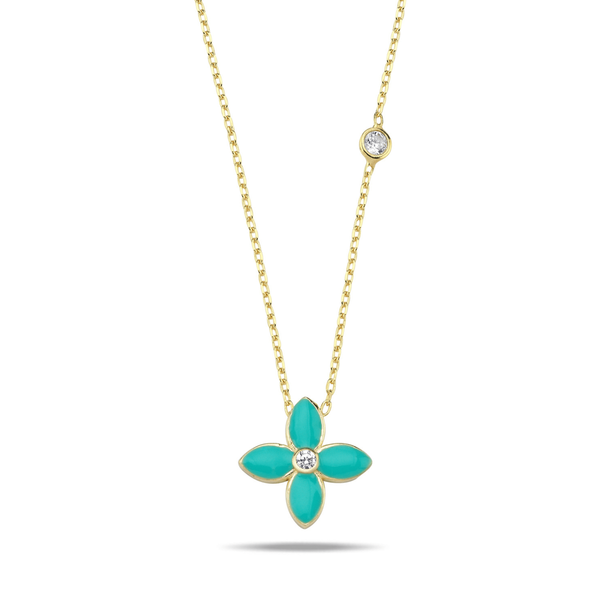 Fervor Montreal Necklace Moroccan Flower Necklace- Caribbean Blue