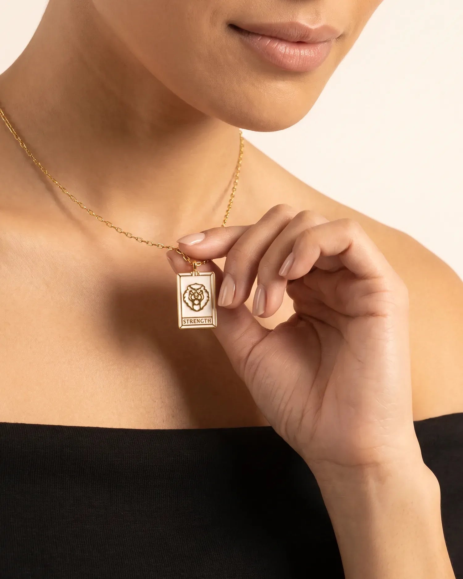 Fervor Montreal Necklace Tarot Card- Strength Reversible Necklace