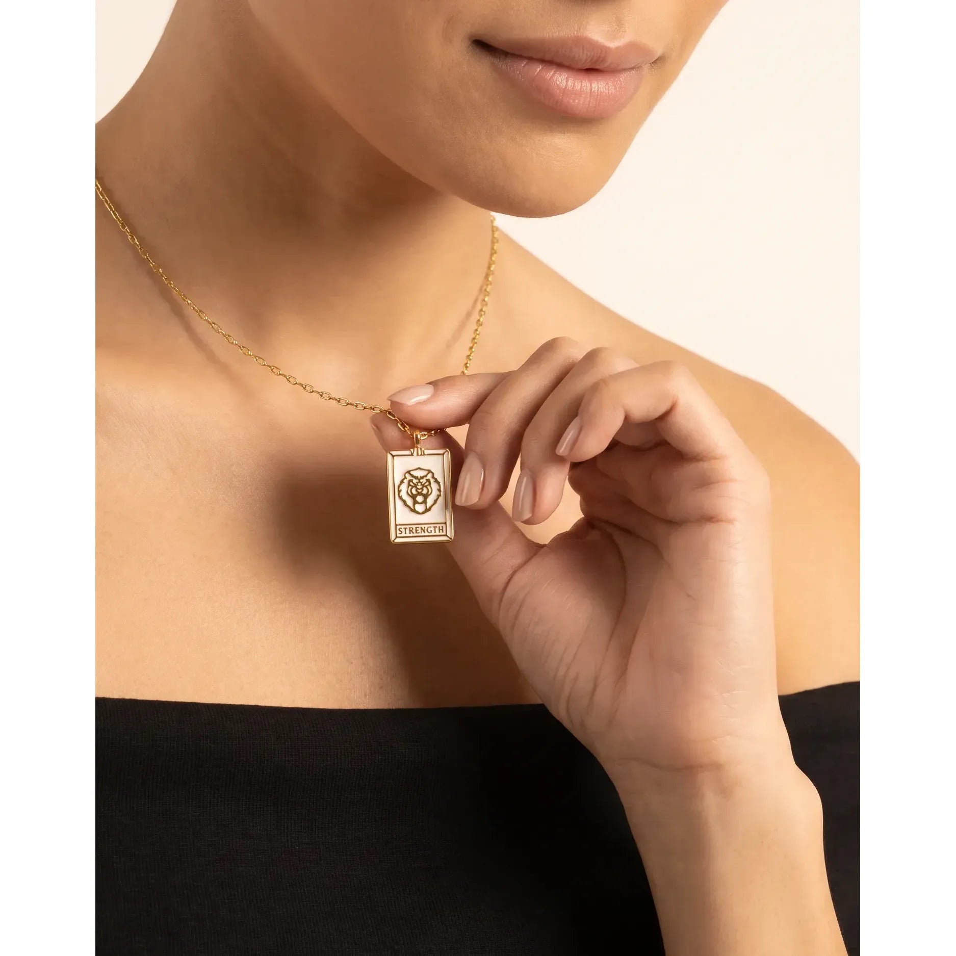 Fervor Montreal Necklace Tarot Card- Strength Reversible Necklace