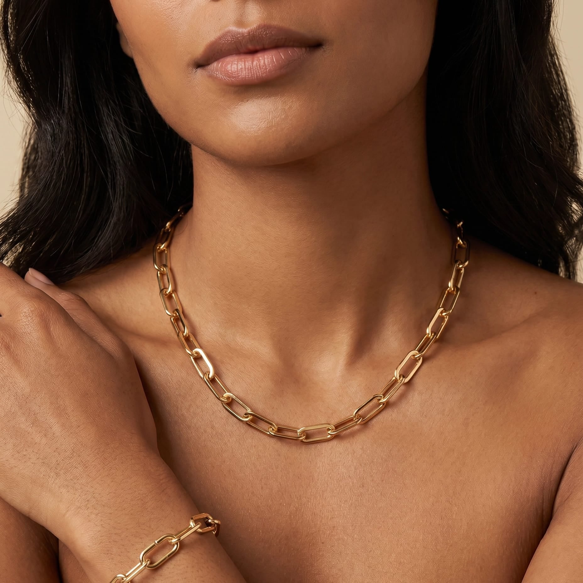Fervor Montreal Paper Clip Necklace and Bracelet Set