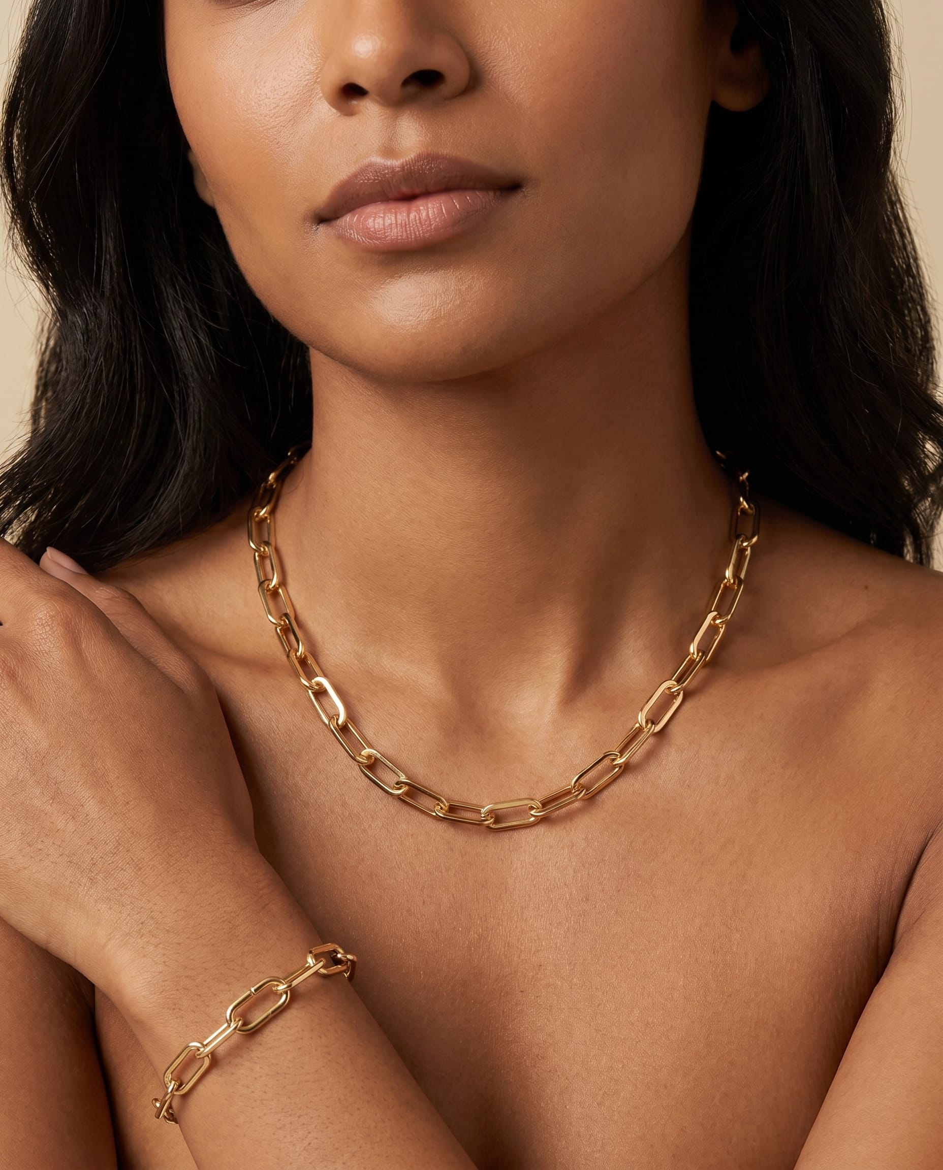 Fervor Montreal Paper Clip Necklace and Bracelet Set