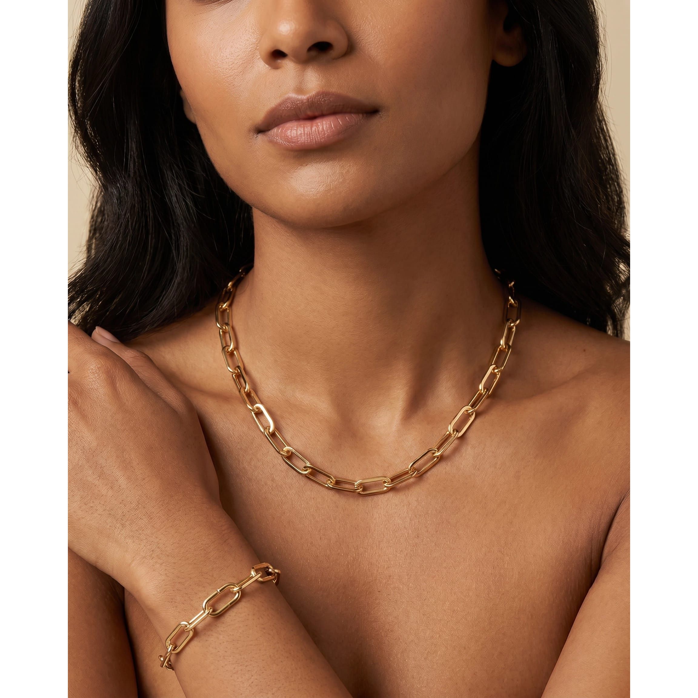 Fervor Montreal Paper Clip Necklace and Bracelet Set