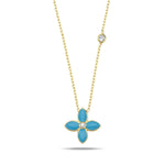 Fervor Montreal Vintage Blue Moroccan Flower Necklace