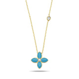 Fervor Montreal Vintage Blue Moroccan Flower Necklace