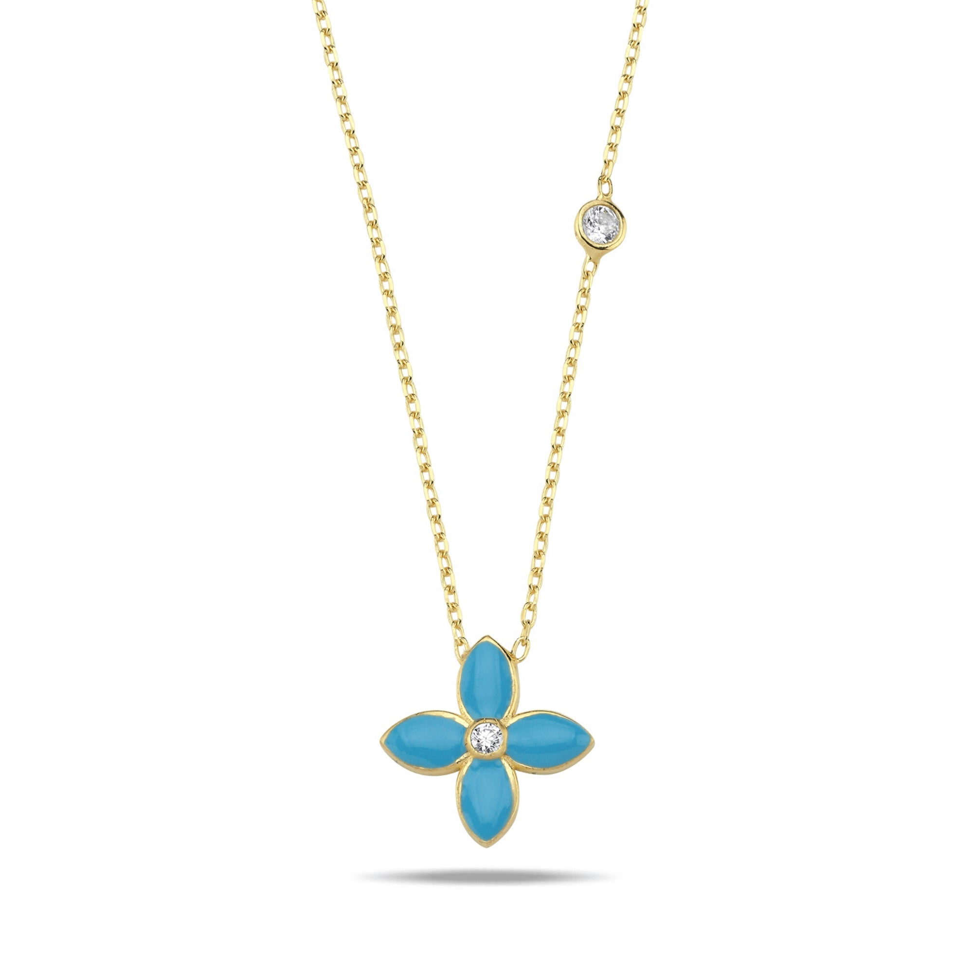Fervor Montreal Vintage Blue Moroccan Flower Necklace