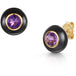 Fervor Montreal Earrings Black Enamel Rose Cut Amethyst Earrings