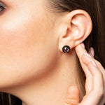 Fervor Montreal Earrings Black Enamel Rose Cut Amethyst Earrings