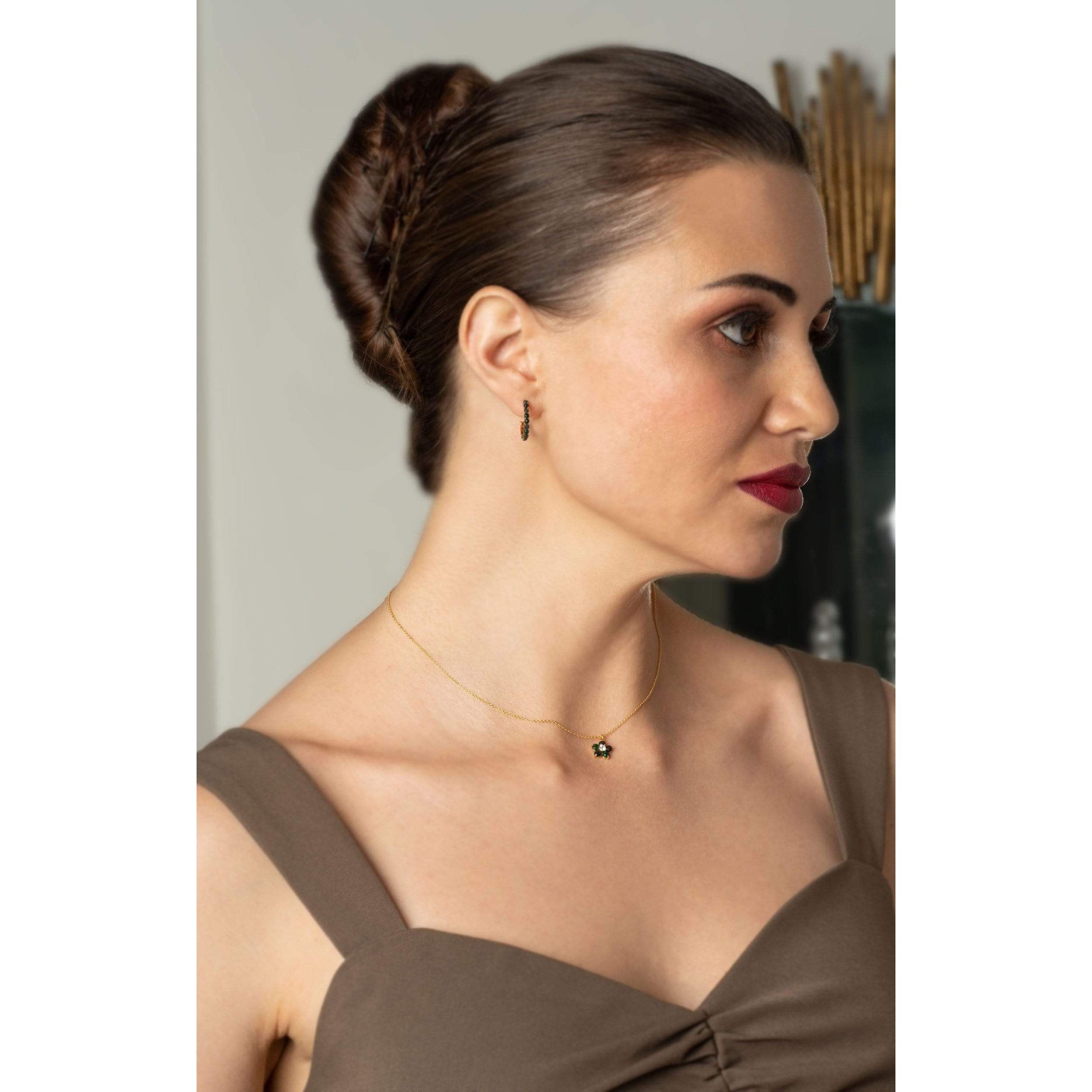 Fervor Montreal Earrings Black Opal Huggies