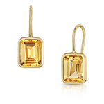 Fervor Montreal Earrings Citrine Octagon Fish Hook Earrings