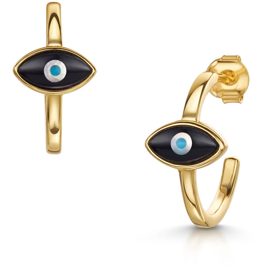 14K Gold Filled Evil Eye Earrings Lever Back / Womens Earrings