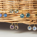 Fervor Montreal Earrings Elegant Round Lever Back Rainbow Moonstone  Earrings