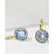 Fervor Montreal Earrings Elegant Round Lever Back Sky Blue Topaz Earrings